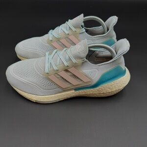 Adidas UltrBoost 21 Halo Blue Candy Pink Running FY0395
